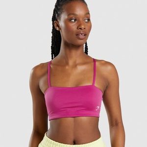 GYMSHARK BANDEAU SPORTS BRA: DRAGON PINK